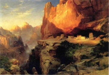 Mountain Painting - Cliff Dwellers landscape Thomas Moran